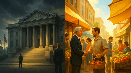 Economic power corporations libertarian against political power