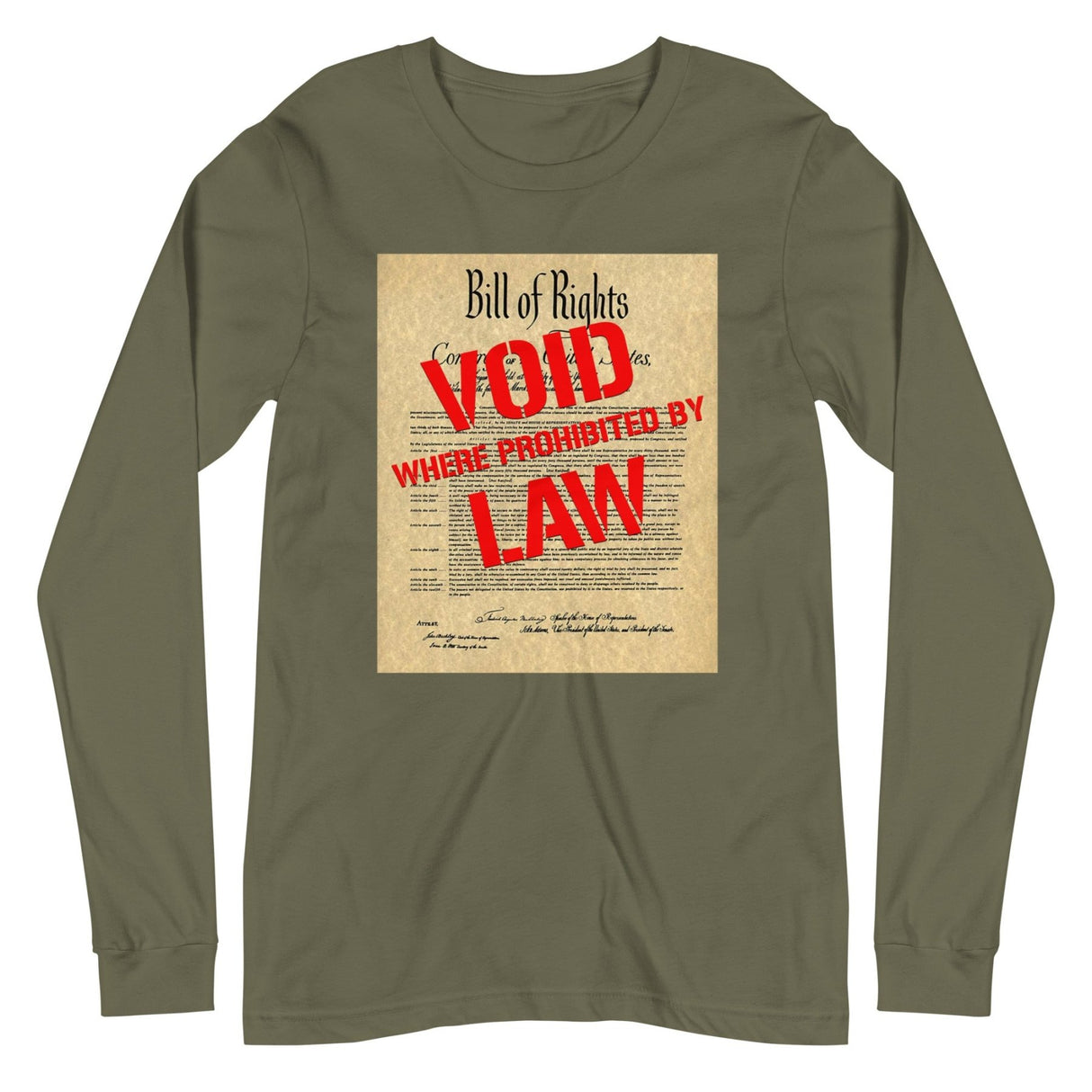 Bill of Rights Void Where Prohibited Premium Long Sleeve Shirt