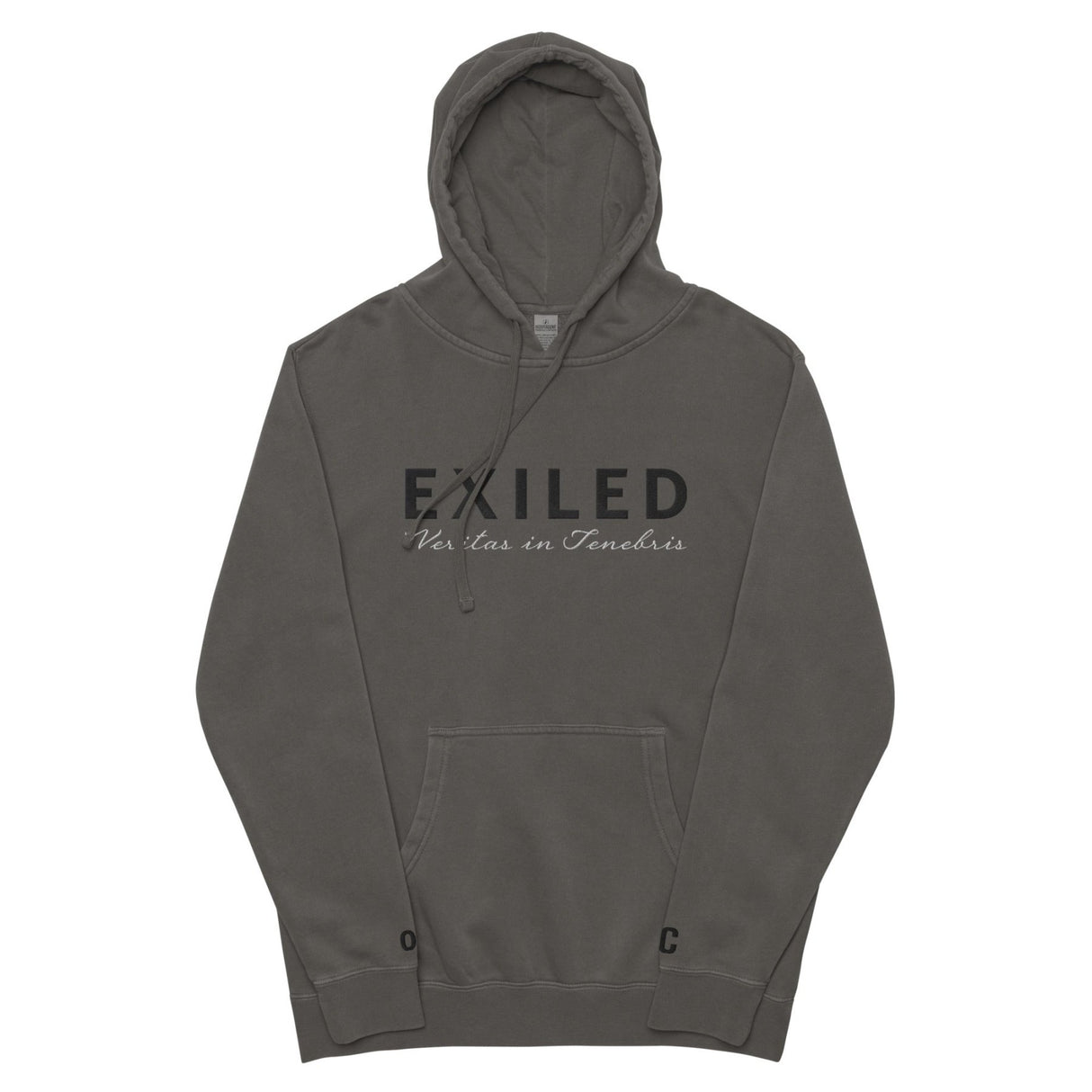 EXILED // Veritas in Tenebris SPECIAL EDITION Pigment - Dyed Embroidered Hoodie