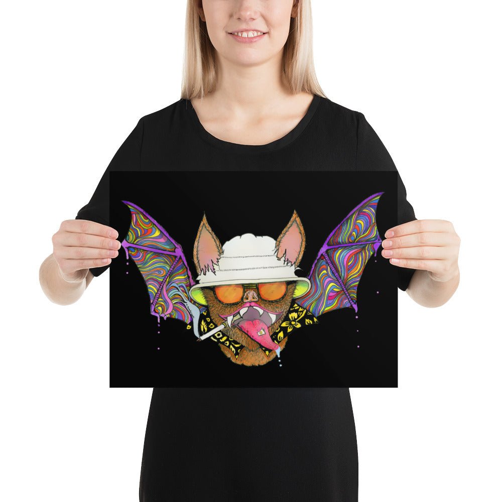 Hunter S. Thompson Psychedelic Bat Poster