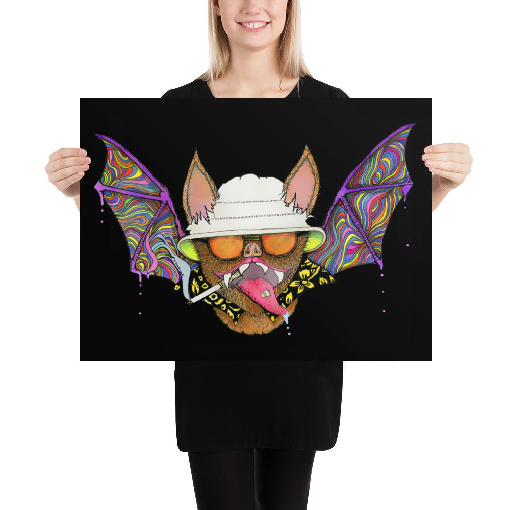 Hunter S. Thompson Psychedelic Bat Poster