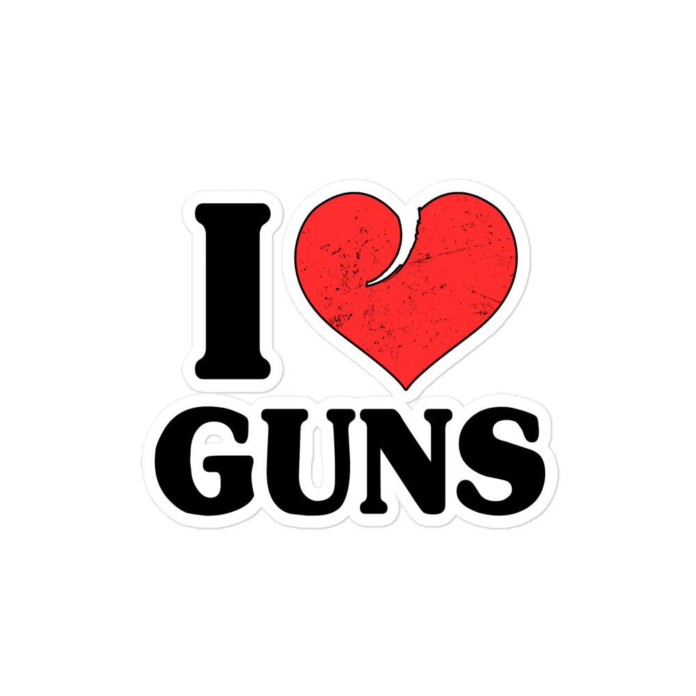 I Love Guns Sticker