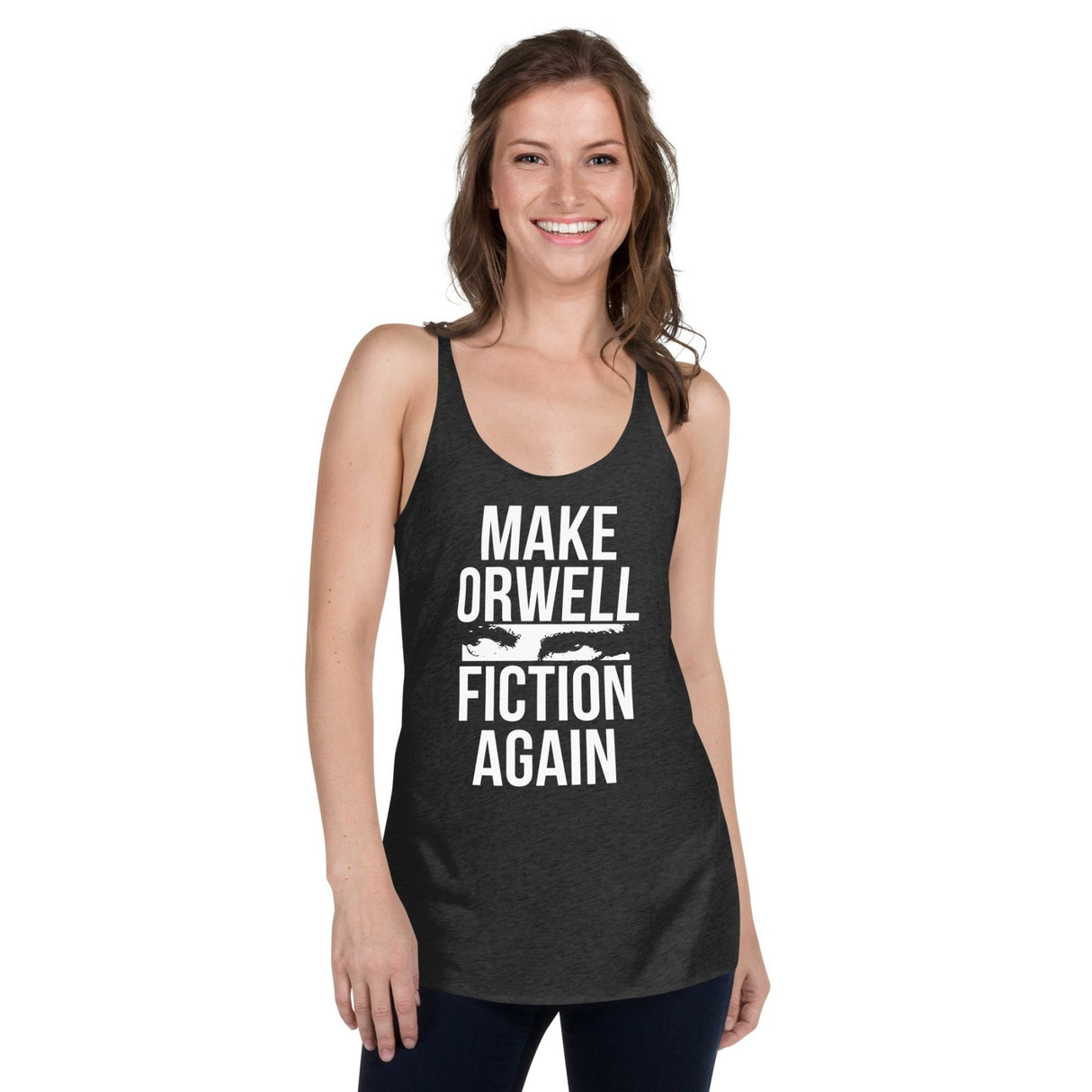 Make Orwell Fiction Again Women's Racerback Tank Top