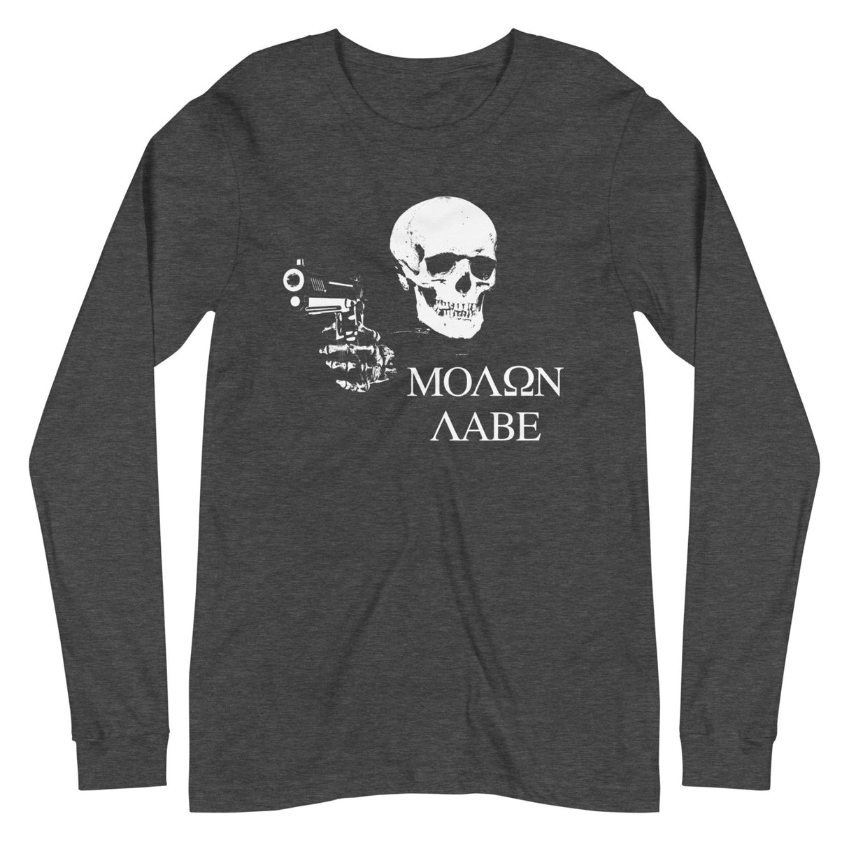 Molon Labe Skull Long Sleeve Shirt