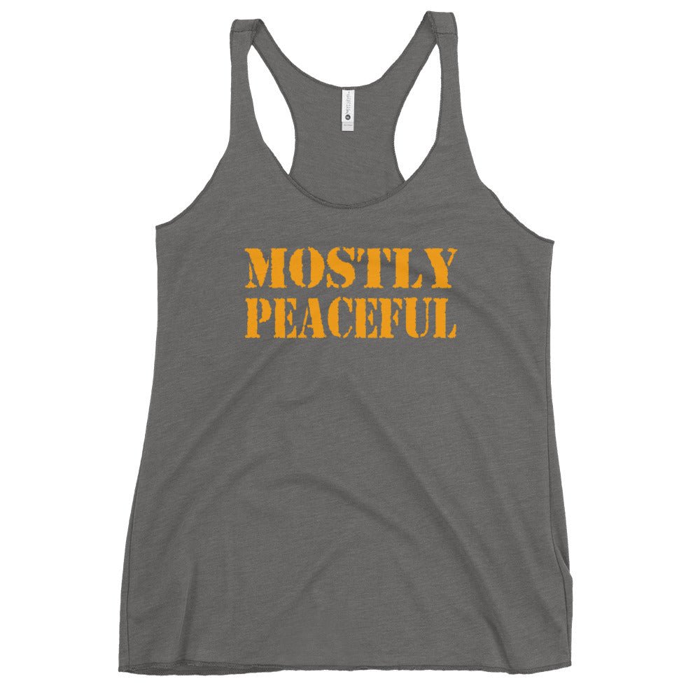 Mostly Peaceful Women's Racerback Tank Top
