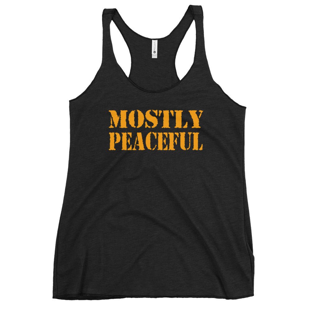 Mostly Peaceful Women's Racerback Tank Top