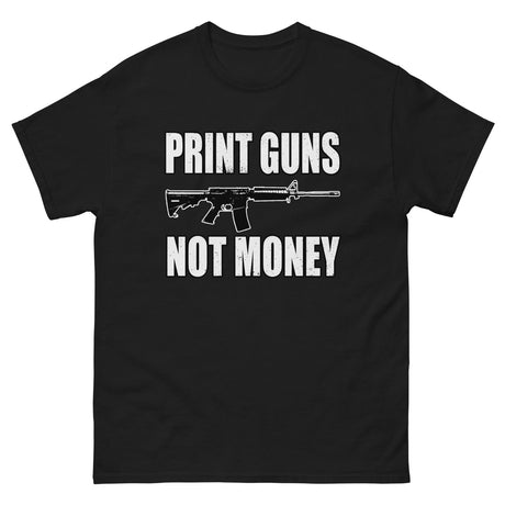 Print Guns Not Money Heavy Cotton Shirt