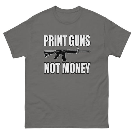 Print Guns Not Money Heavy Cotton Shirt