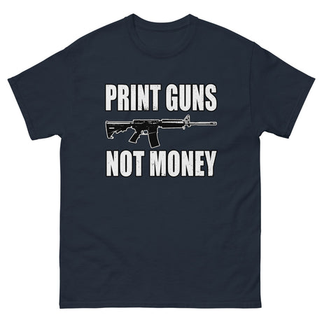 Print Guns Not Money Heavy Cotton Shirt