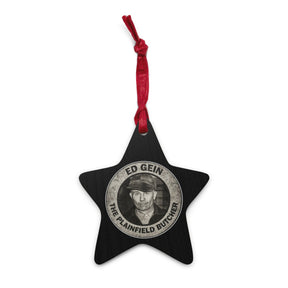 Ed Gein Plainfield Butcher Wooden Christmas Ornament