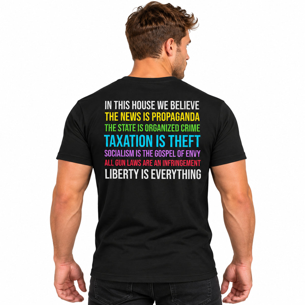 In This House We Believe Libertarian Version Back Print Shirt