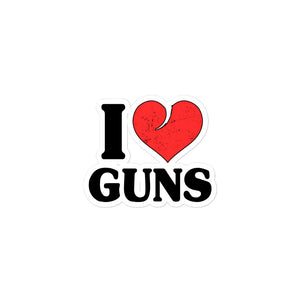 I Love Guns Sticker