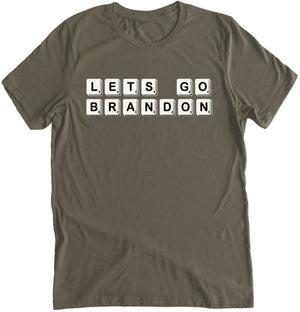 Let's Go Brandon Tile Letters Shirt by Libertarian Country