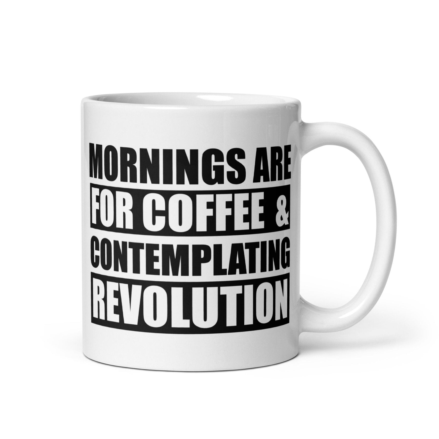 Fonhark - Caneca Whitelf Chief, Mornings are for Coffee Contemplation, 325 ml Novidade Caneca/Xícara de Café, Branca Fonhark - Caneca Whitelf Chief, Mornings are for Coffee Contemplation, 325 ml Novidade Caneca/Xícara de Café, Branca