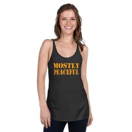 Mostly Peaceful Women's Racerback Tank Top