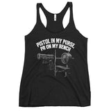Pistol in My Purse PR on My Bench Women's Racerback