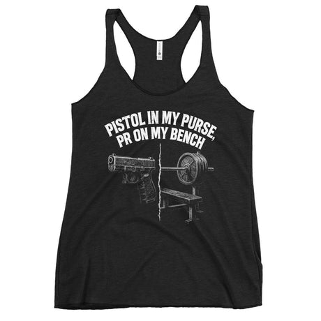 Pistol in My Purse PR on My Bench Women's Racerback