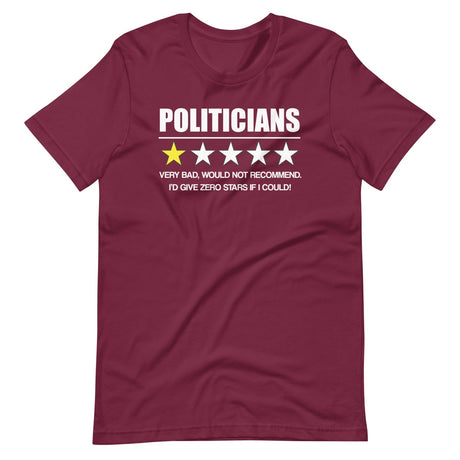 Politicians Very Bad Would Not Recommend Shirt