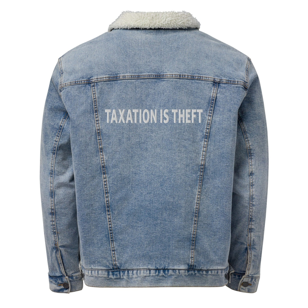 Taxation is Theft Sherpa Denim Jacket