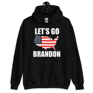 Let's Go Brandon American Flag Map Hoodie - Libertarian Country