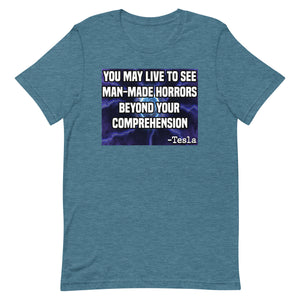 Man Made Horrors Tesla Shirt - Libertarian Country