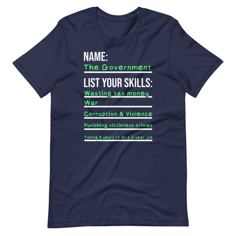 Government List of Skills Shirt