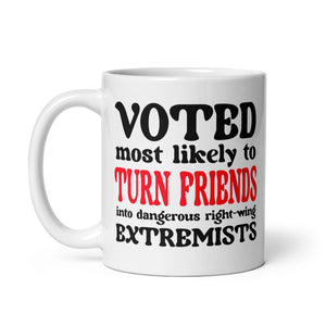 Voted Most Likely To Turn Friends Into Extremists Coffee Mug - Libertarian Country