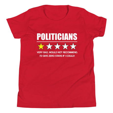 Politicians Very Bad Would Not Recommend Youth Shirt - Libertarian Country