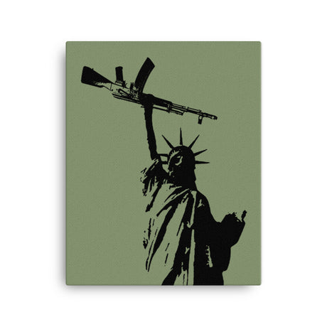 Statue of Liberty AK 47 Silhouette Artistic Canvas Print - Libertarian Country