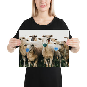 Sheep in Face Masks Poster - Libertarian Country