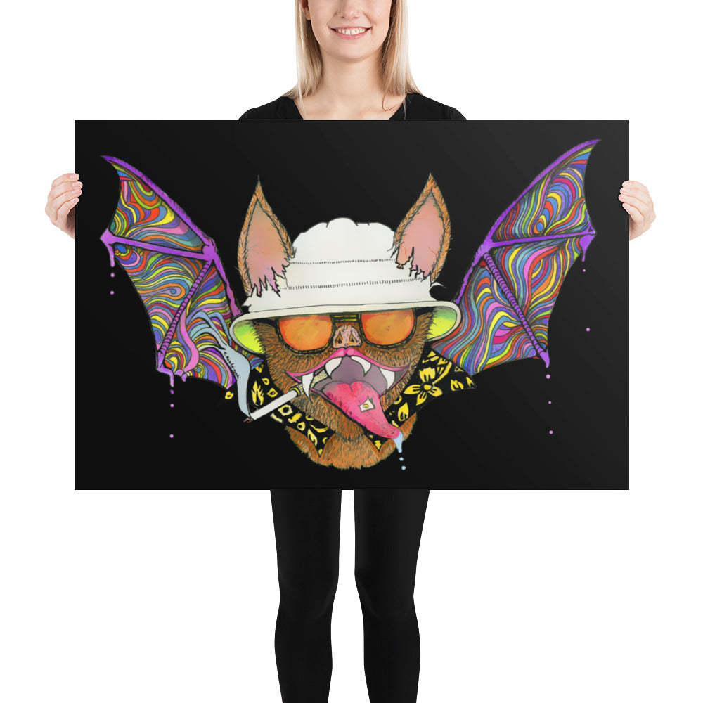 Hunter S. Thompson Psychedelic Bat Poster by Libertarian Country