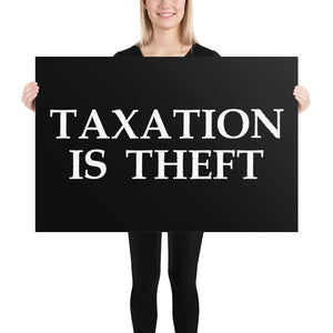 Taxation is Theft Poster - Libertarian Country