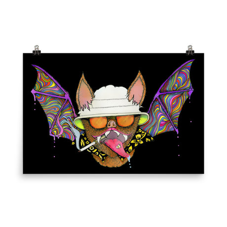 Hunter S. Thompson Psychedelic Bat Poster by Libertarian Country
