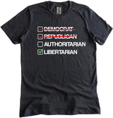 Libertarian vs. Authoritarian Shirt by Libertarian Country