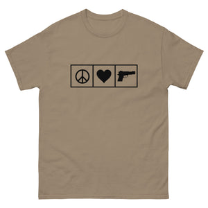 Peace Love Guns Heavy Cotton Shirt - Libertarian Country