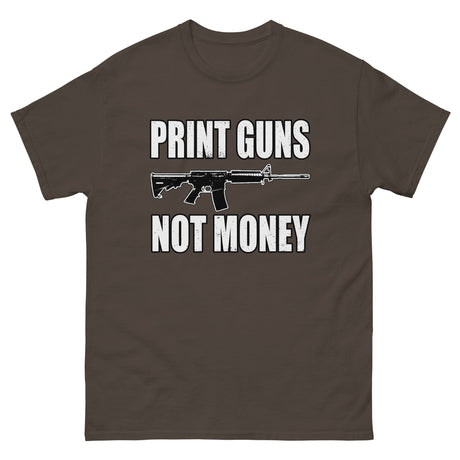 Print Guns Not Money Heavy Cotton Shirt - Libertarian Country