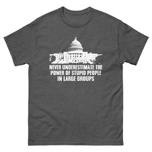 Stupid People in Large Groups Heavy Cotton Shirt - Libertarian Country