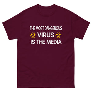 The Most Dangerous Virus is The Media Heavy Cotton Shirt - Libertarian Country
