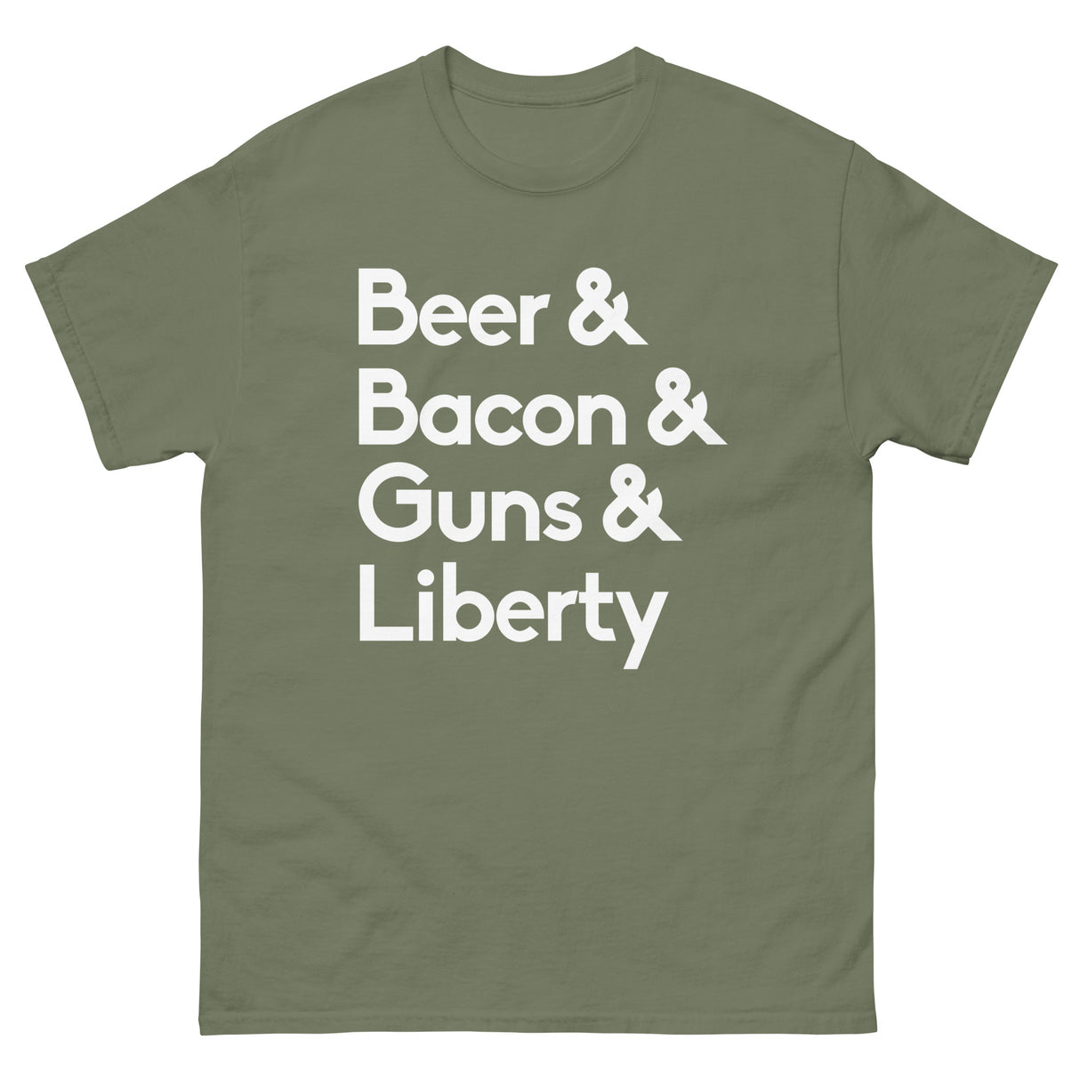 Beer Bacon Guns and Liberty Heavy Cotton Shirt - Libertarian Country
