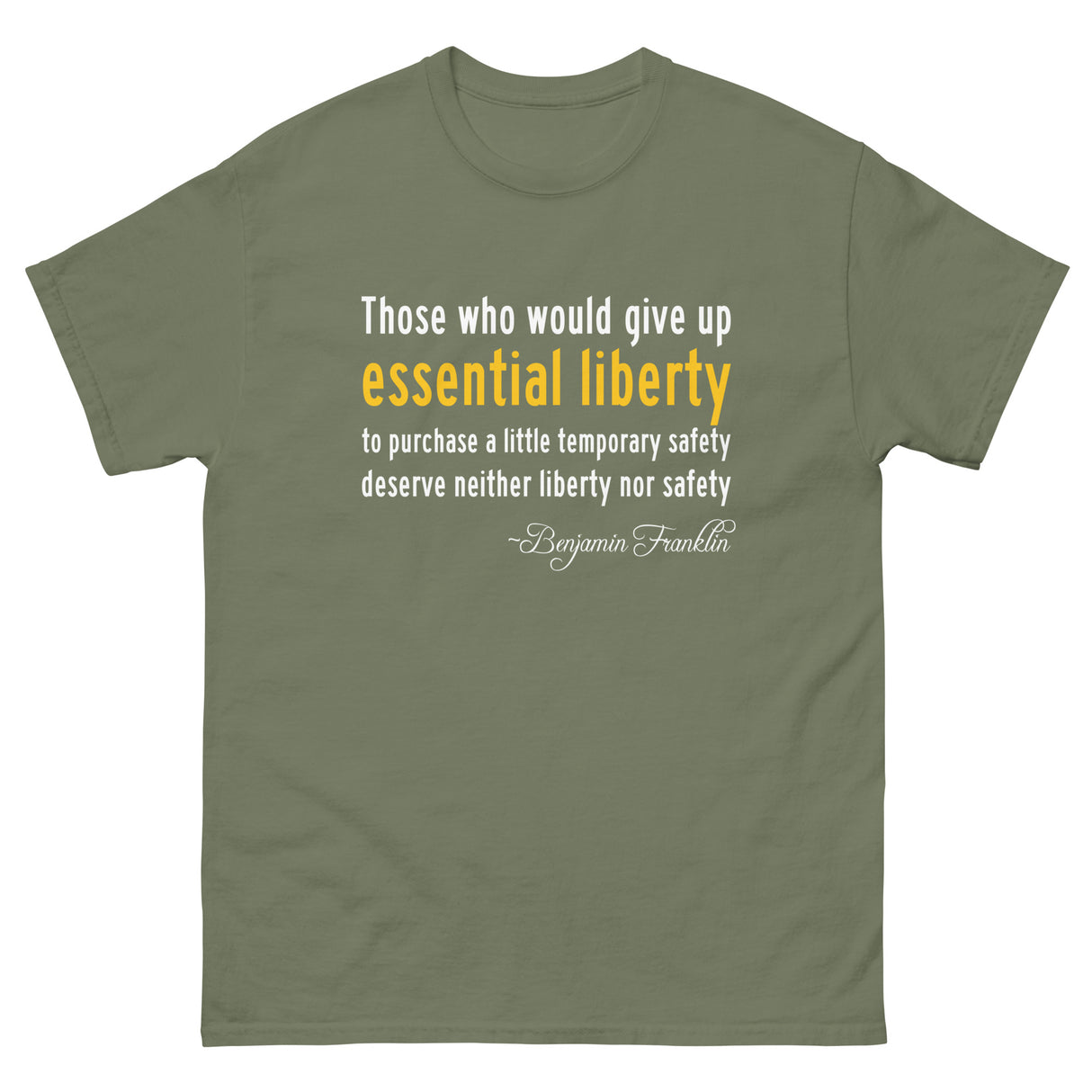 Ben Franklin Essential Liberty Heavy Cotton Shirt - Libertarian Country
