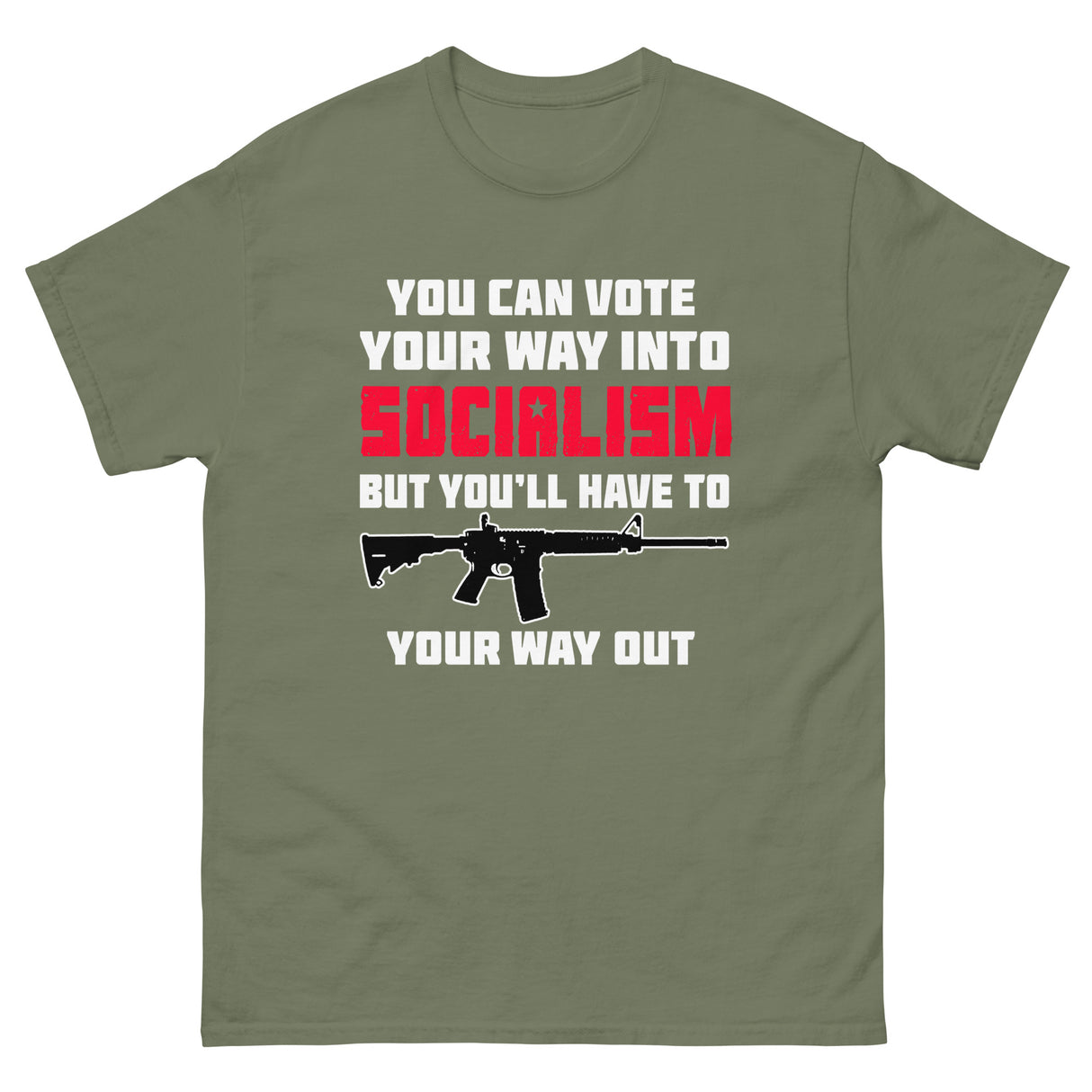 Shoot Your Way Out of Socialism Heavy Cotton Shirt - Libertarian Country