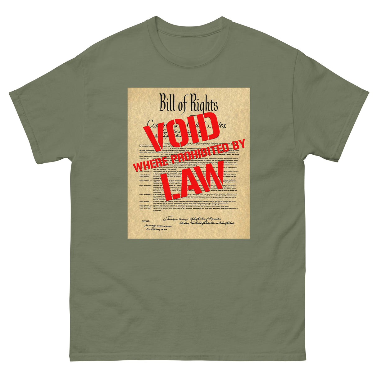 Bill of Rights Void Where Prohibited Heavy Cotton Shirt - Libertarian Country