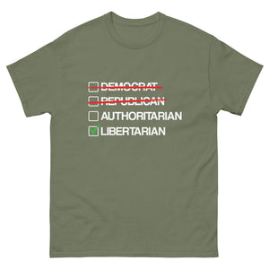Libertarian vs Authoritarian Heavy Cotton Shirt - Libertarian Country