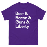 Beer Bacon Guns and Liberty Heavy Cotton Shirt - Libertarian Country