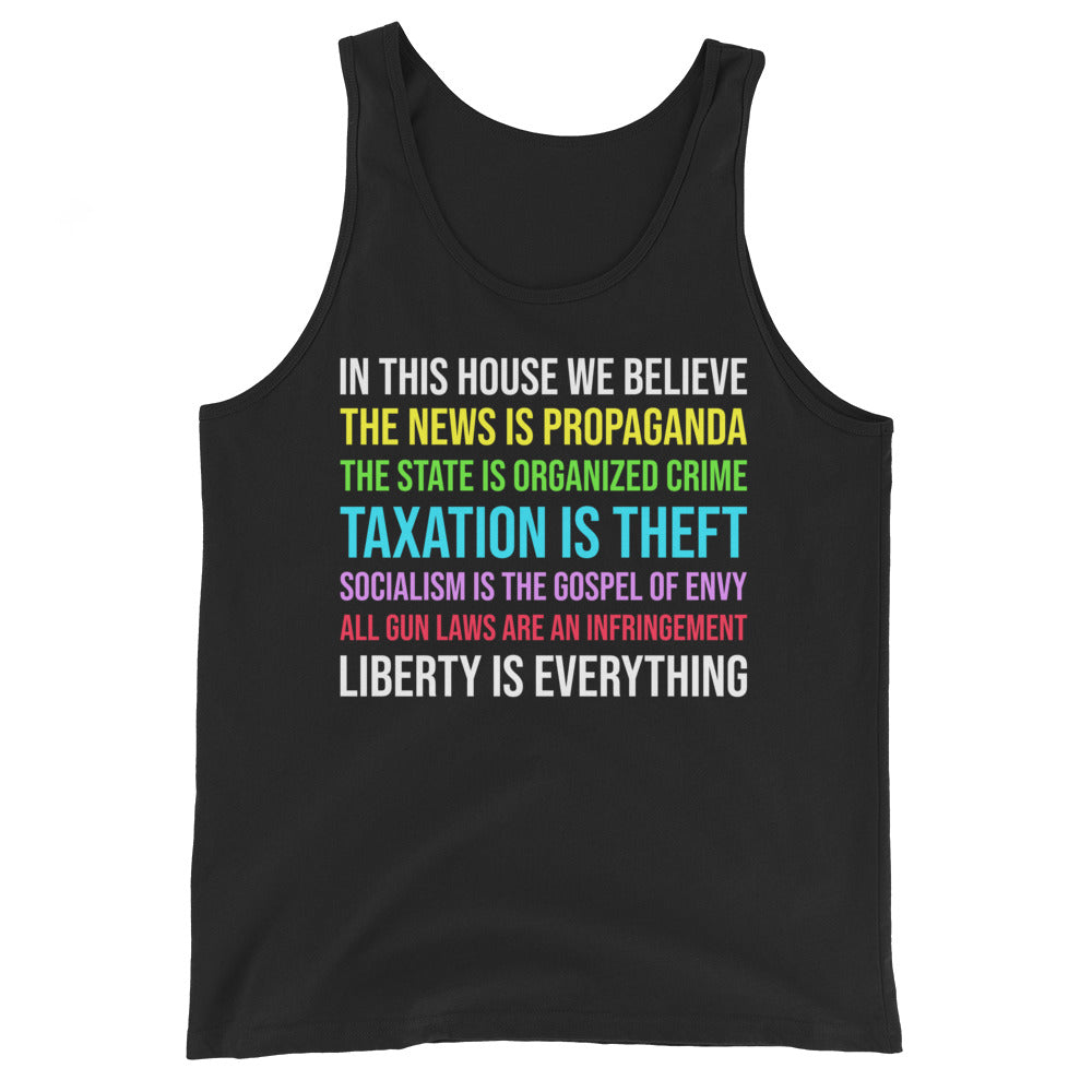 In This House We Believe Libertarian Version Premium Tank Top