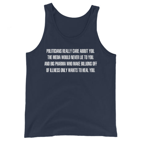 Politicians Really Care About You Premium Tank Top - Libertarian Country