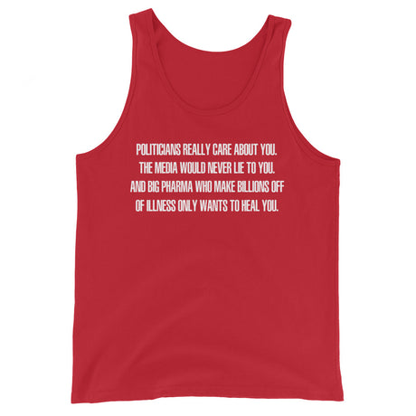 Politicians Really Care About You Premium Tank Top - Libertarian Country