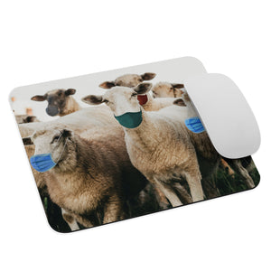 Sheep in Face Masks Mouse Pad - Libertarian Country
