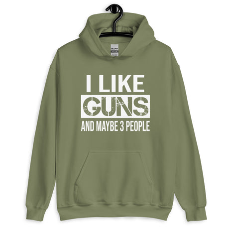 I Like Guns and Maybe 3 People Hoodie - Libertarian Country