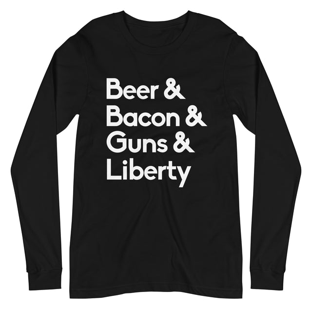 Beer Bacon Guns and Liberty Premium Long Sleeve Shirt